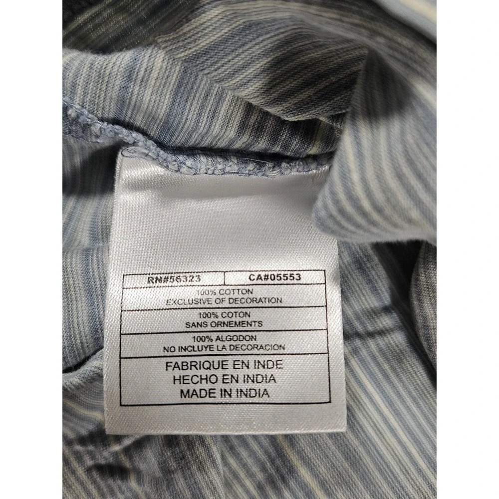 Nike Golf Mens Large Blue White Striped Short Sleeve Cotton Polo Shirt H40207AML